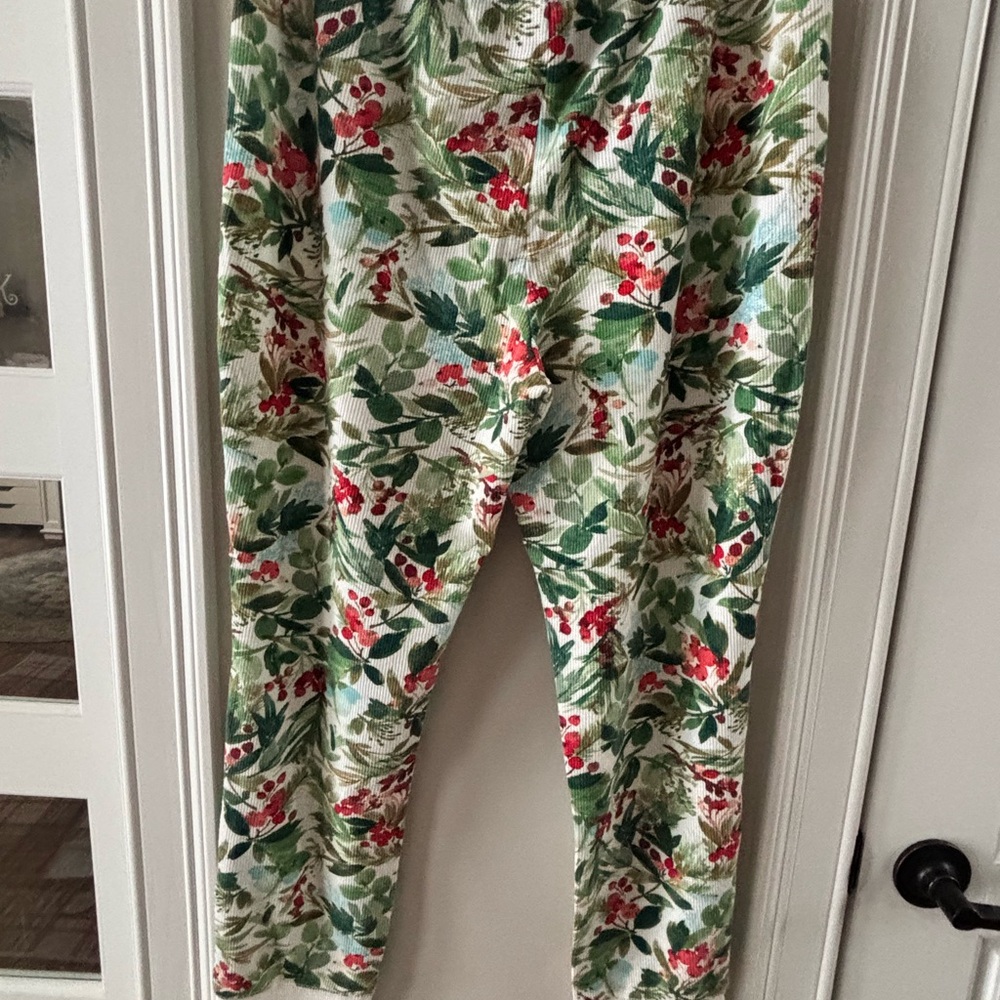 Stars Above Red and Green Floral Top and jogger bottom pajama set - Picture 7 of 8